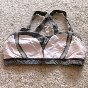 Lululemon sports bra light pink and gray- size 6 (no pads)